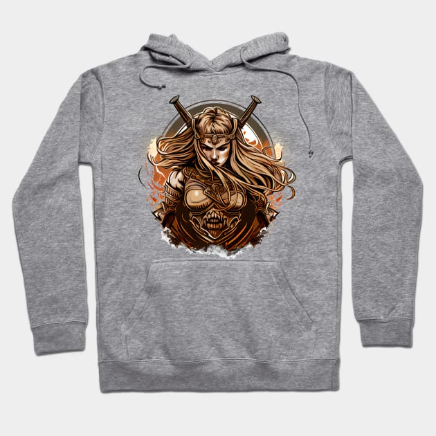 Shield-maiden or Shieldmaiden Emblem Hoodie by MLArtifex